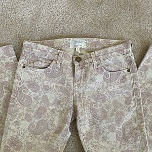 Current Elliott paisley skinny jeans 25 size 0